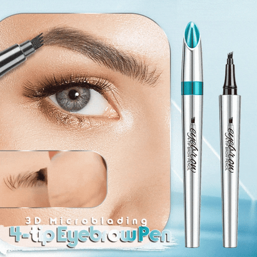 Waterproof 3D tattoo pencil with 4 fork tips for microblading